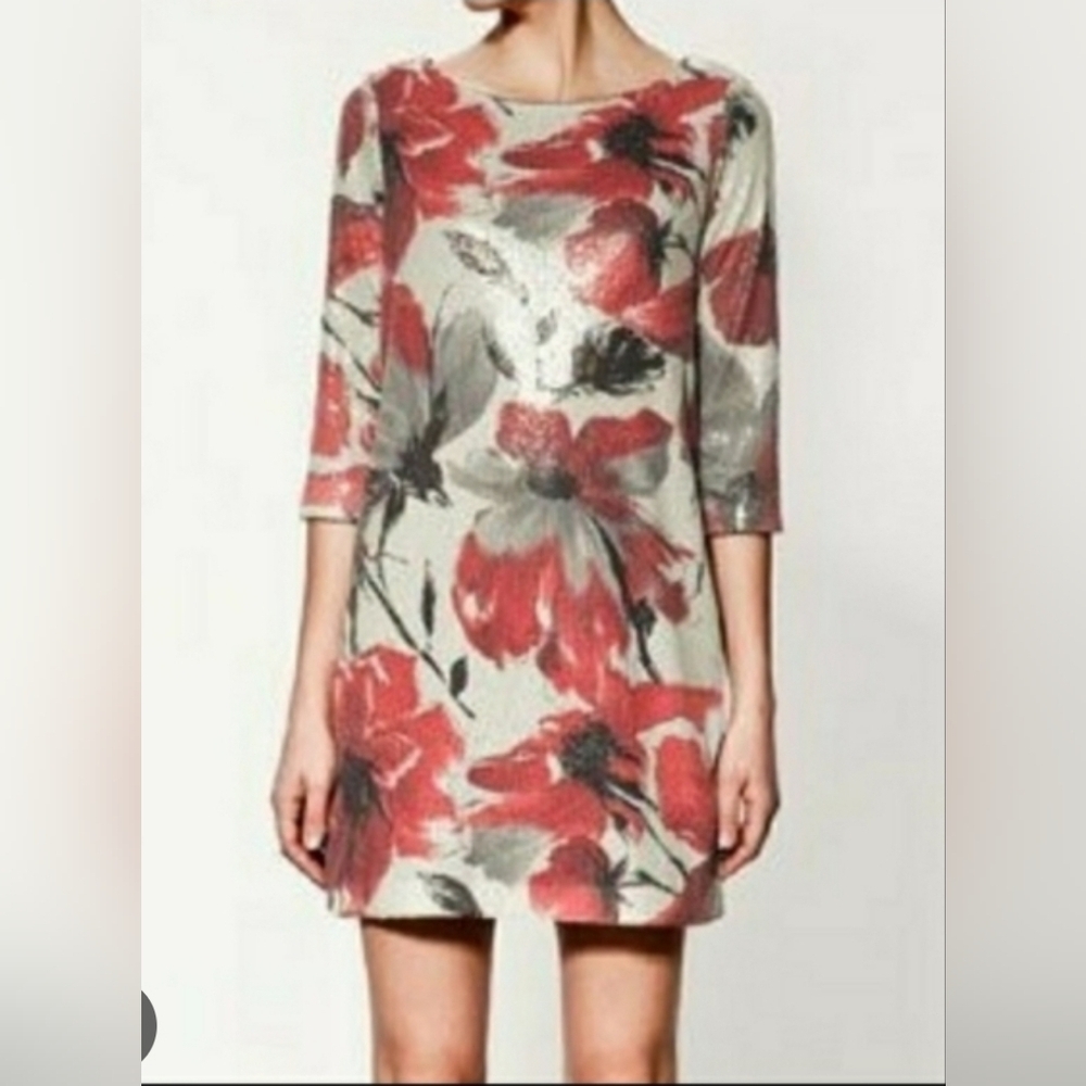 Zara Sequin Long Sleeve Mini Dress Size L